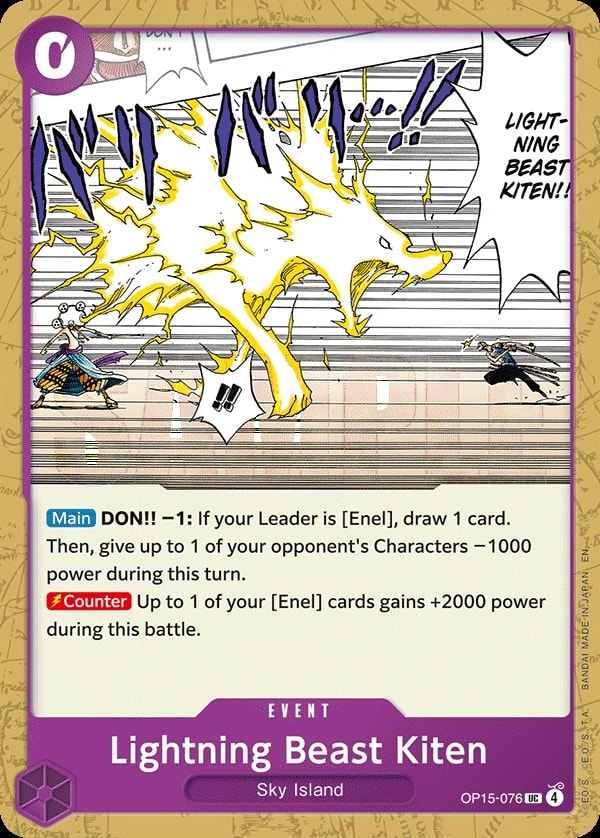Lightning Beast Kiten (OP15-076) — Uncommon One Piece card