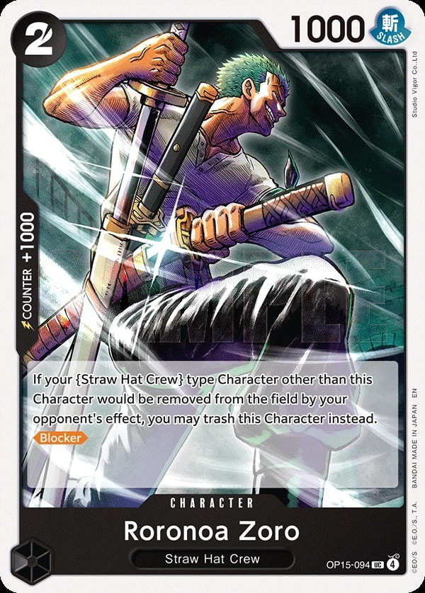 Roronoa Zoro (OP15-094) — Uncommon One Piece card