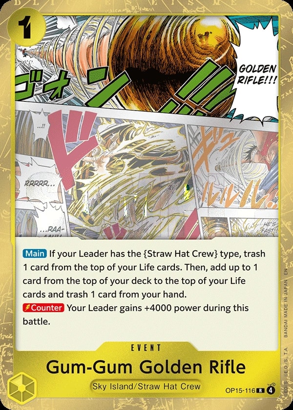 Gum-Gum Golden Rifle (OP15-116) — Rare One Piece card