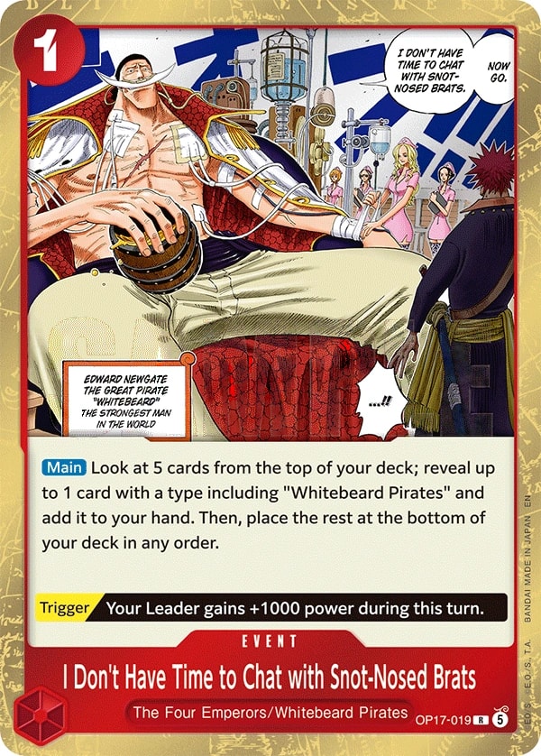 I Don't Have Time to Chat with Snot-Nosed Brats OP17-019 One Piece card