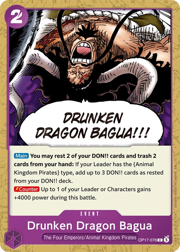 Drunken Dragon Bagua OP17-078 One Piece card