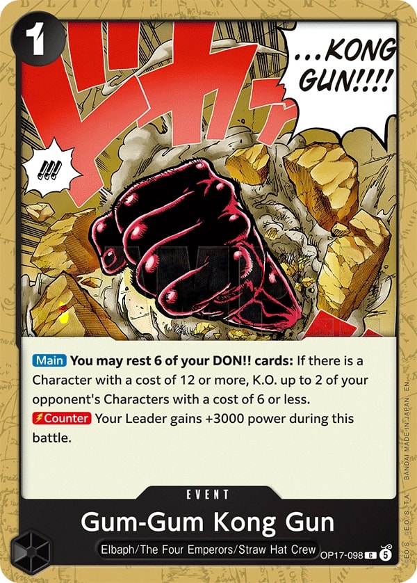 Gum-Gum Kong Gun OP17-098 One Piece card