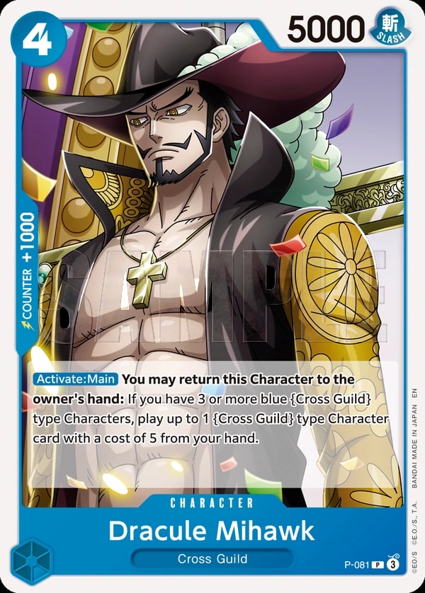 Dracule Mihawk - P-081 (081) (Reprint) One Piece card