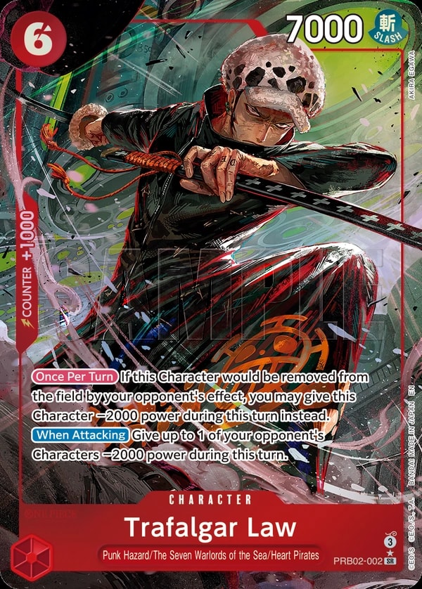 Trafalgar Law - PRB02-002 (002) (Alternate Art) One Piece card