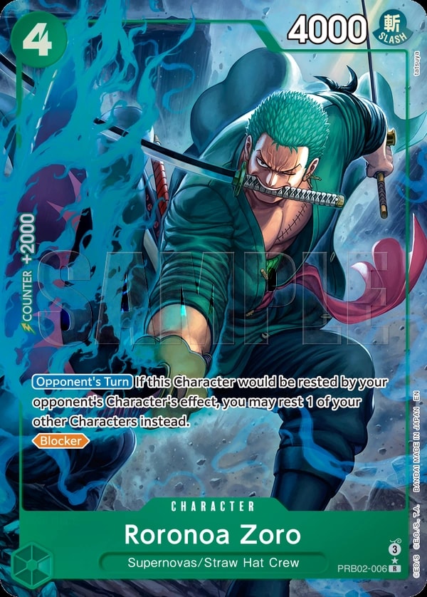 Roronoa Zoro - PRB02-006 (006) (Alternate Art) One Piece card