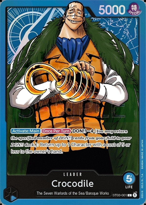 Crocodile ST03-001 One Piece leader card