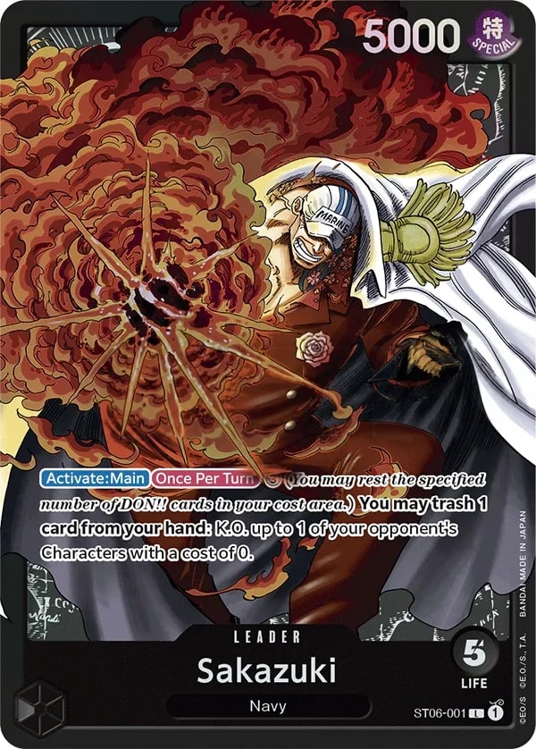Sakazuki ST06-001 One Piece leader card