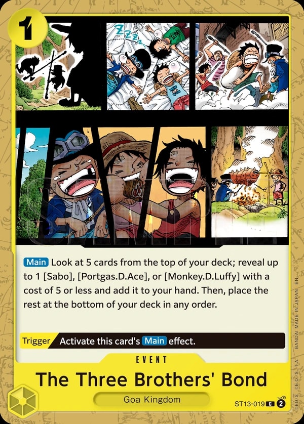 The Three Brothers' Bond (019) (Reprint) One Piece card