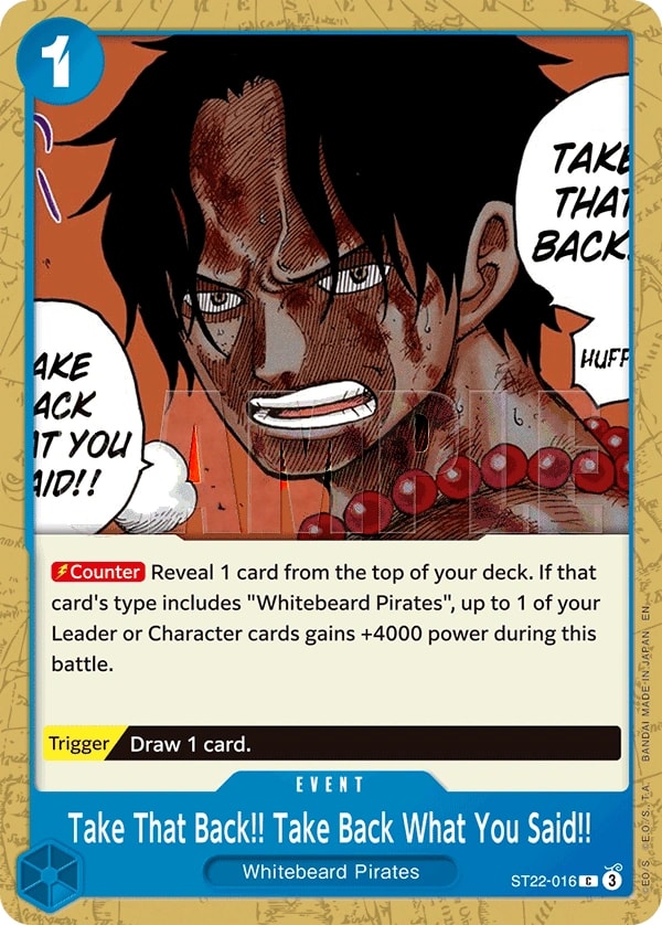 Take That Back!! Take Back What You Said!! ST22-016 One Piece card