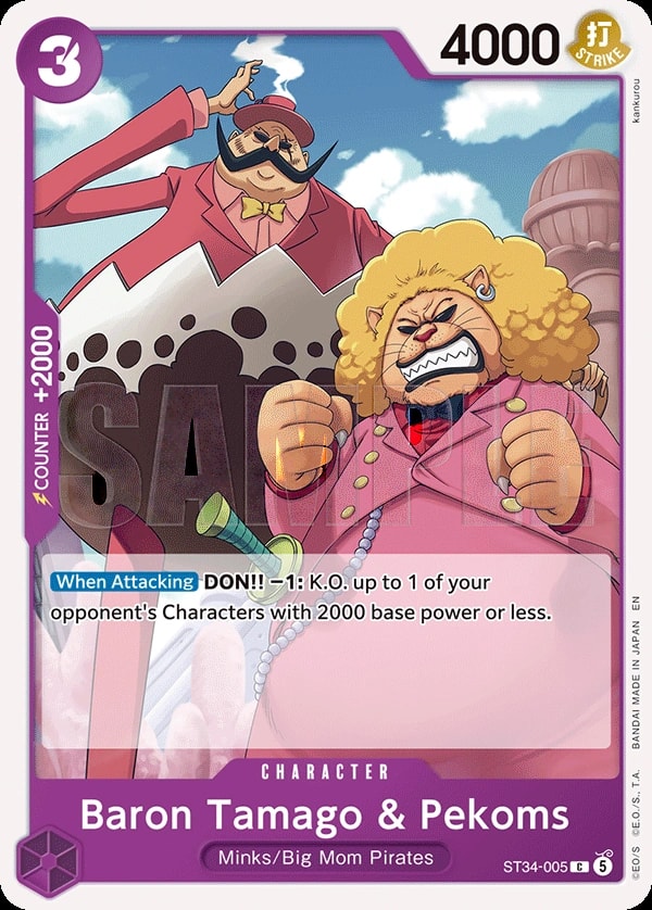 Baron Tamago & Pekoms One Piece card